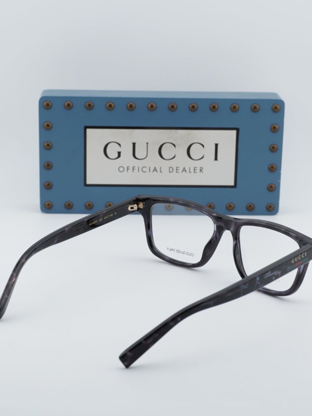Gucci GG1987O 003 Square Eyeglasses - Dark Grey Havana - Picture 9 of 10
